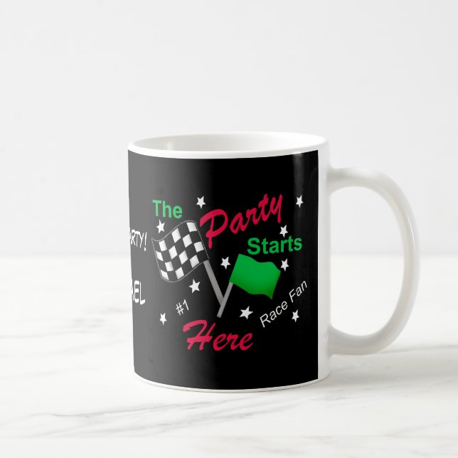Mug La partie de course commence le drapeau Checkered (Droite)