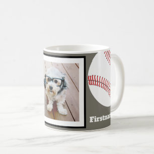 Mug La photo de base-ball ajoutent votre nom - peut