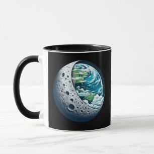 Mug La planète Terre et sa lune : Merveille céleste