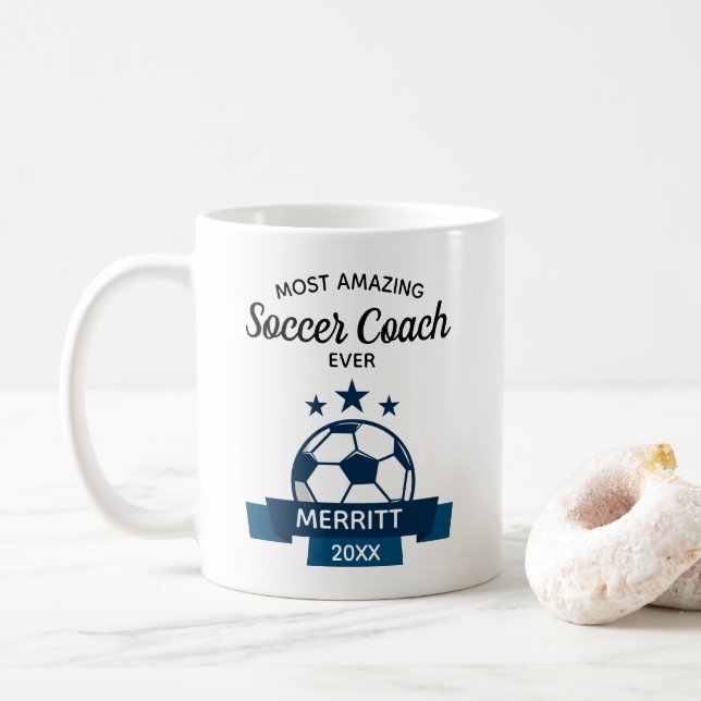 Mug La plupart du football d'entraîneur de Merci (Avec donut)