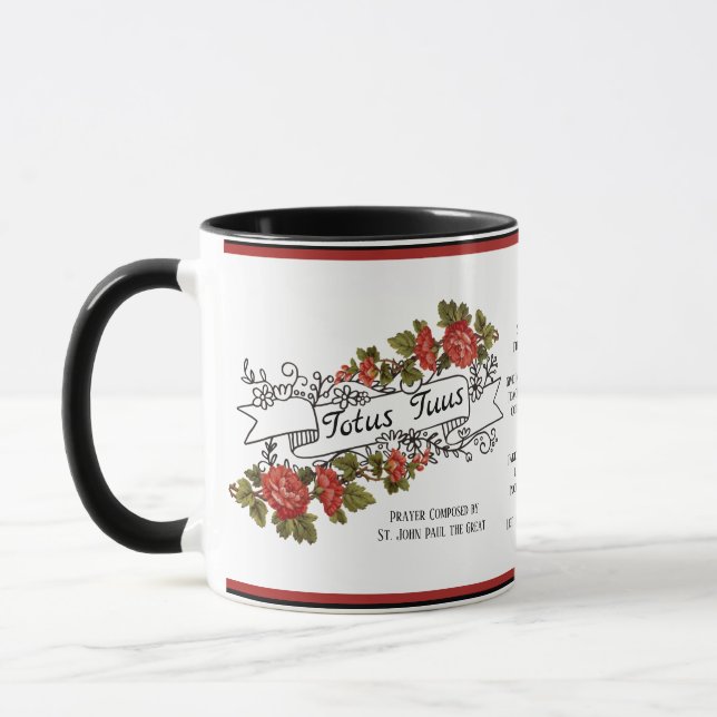 Mug La prière catholique de Totus Tuus Marie Jean-Paul (Gauche)