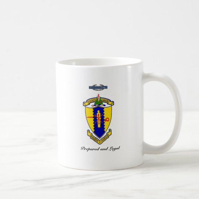 Mug La quatrième cavalerie Crest avec la devise et le (Droite)