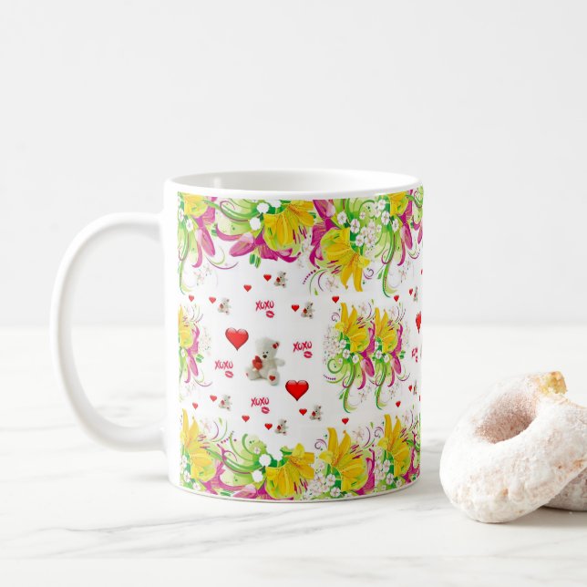 Mug La Saint-Valentin, les grenouilles (Avec donut)