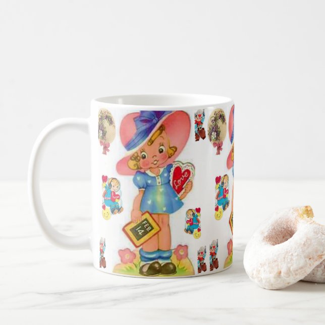 Mug La Saint-Valentin, les grenouilles (Avec donut)