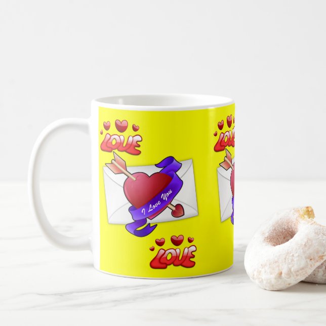 Mug La Saint-Valentin, les grenouilles (Avec donut)