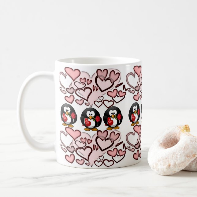 Mug La Saint-Valentin, les grenouilles (Avec donut)