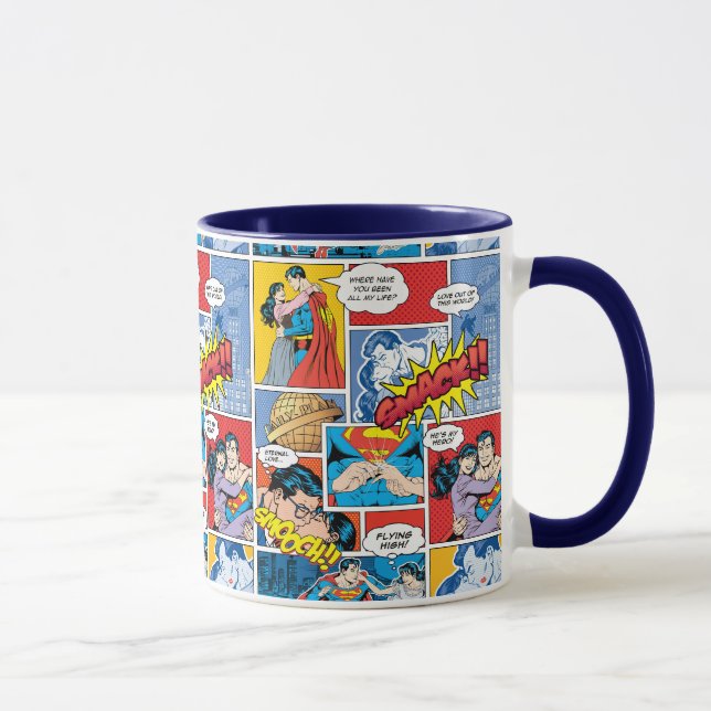 Mug La Saint-Valentin Superman | Collage de bandes des (Droite)