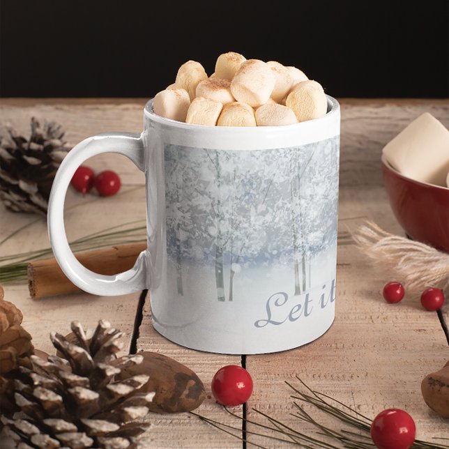 Mug La scène du bois d'hiver laissez-la neiger (Créateur téléchargé)