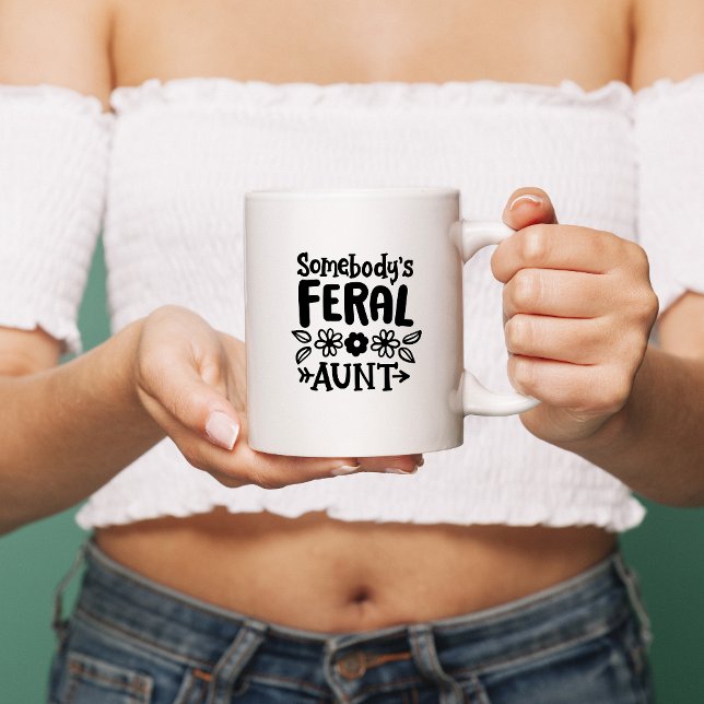 Mug "La tante de quelqu'un" avec des fleurs (Créateur téléchargé)