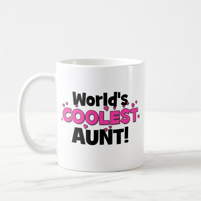 Mug La tante la plus fraîche du monde !  Grand cadeau (Gauche)