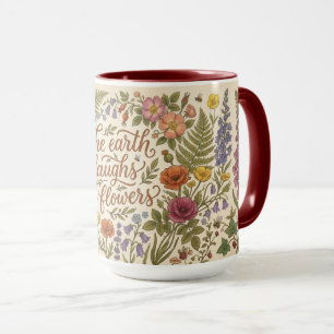 Mug La Terre rit dans les fleurs Cottagecore Floral