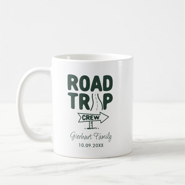 Mug La typographie du voyage en famille d'été Keepsaké (Gauche)