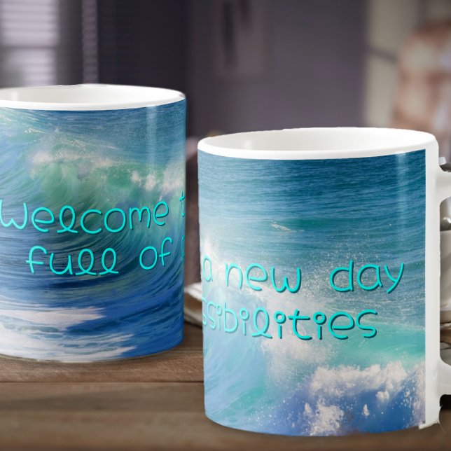 Mug La Vague Océanique Encourageante Dit (Créateur téléchargé)