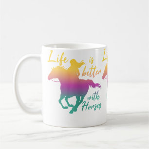 Mug La vie avec des chevaux Femmes Équitation Propriét