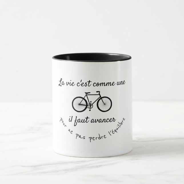 Mug La vie c'est comme une bicyclette (citation) (Centre)