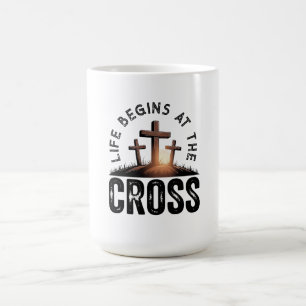Mug La vie commence à la Croix
