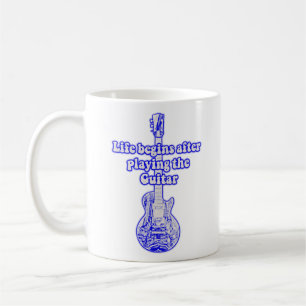 Mug La vie commence après avoir joué de la guitare. bl