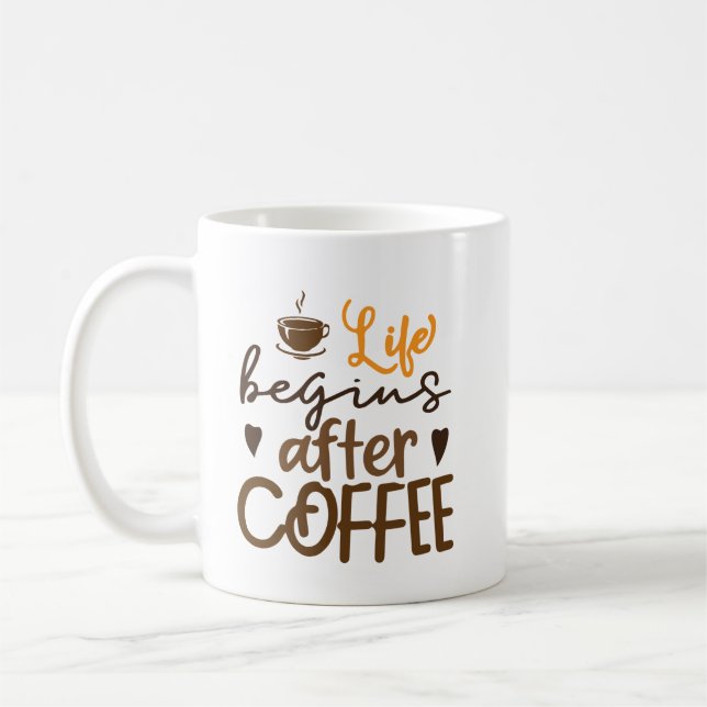 Mug La vie commence après le café | Idée cadeau café (Gauche)
