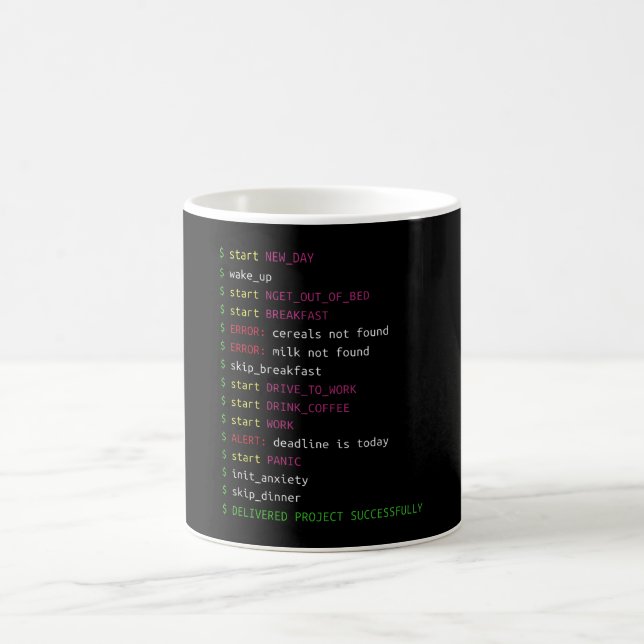 Mug La vie d'un programmeur| Cadeau Geek de codage (Centre)