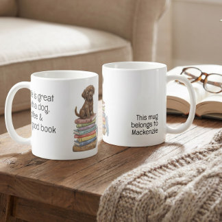 Mug La vie est belle avec un chien et un bon livre