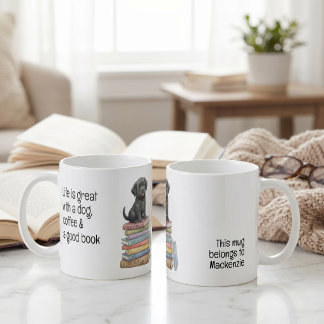 Mug La vie est belle avec un chien et un bon livre