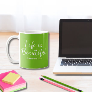 Mug La vie est belle Blog Marque Site - Vert