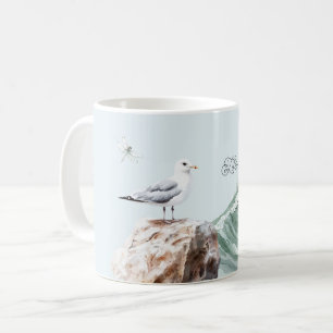 Mug La vie est Belle Oiseau de Mer Vague Océanique Lib