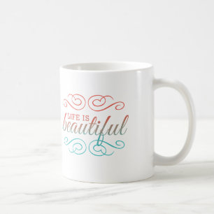 Mug La vie est belle rouge et Turquoise Ombre Inspire 