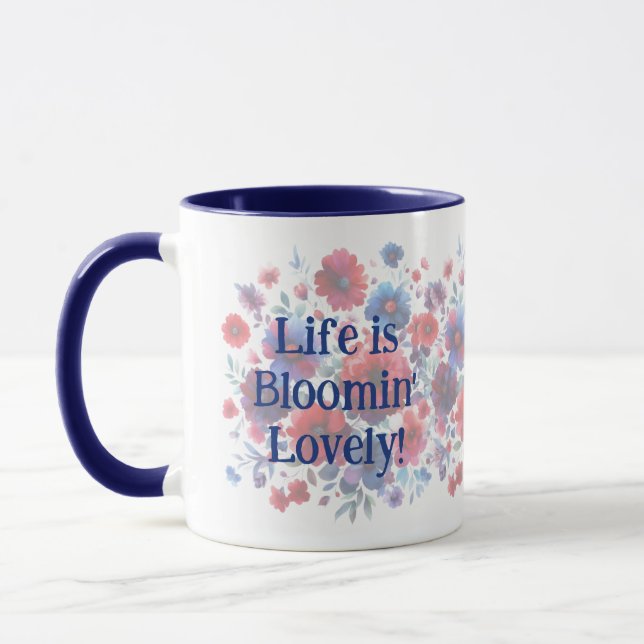 Mug La vie est Bloomin Lovely Ajouter votre propre cit (Gauche)