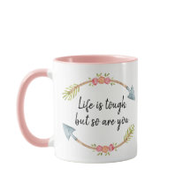 La vie est dure Aquarelle Floral Flèche Rose