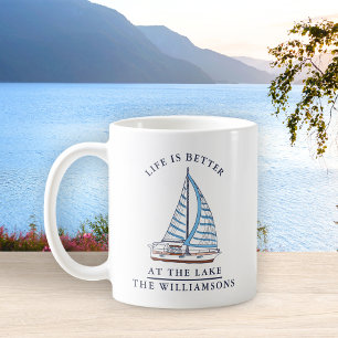 Mug La vie est meilleure à la famille des bateaux à vo