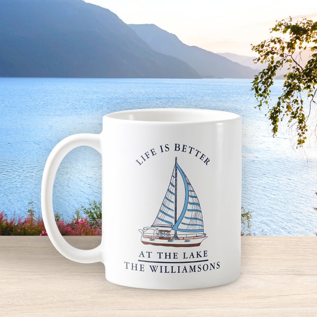 Mug La vie est meilleure à la famille des bateaux à vo (Créateur téléchargé)