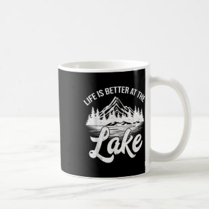 Mug La vie est meilleure au lac drôle bateau de pêche 