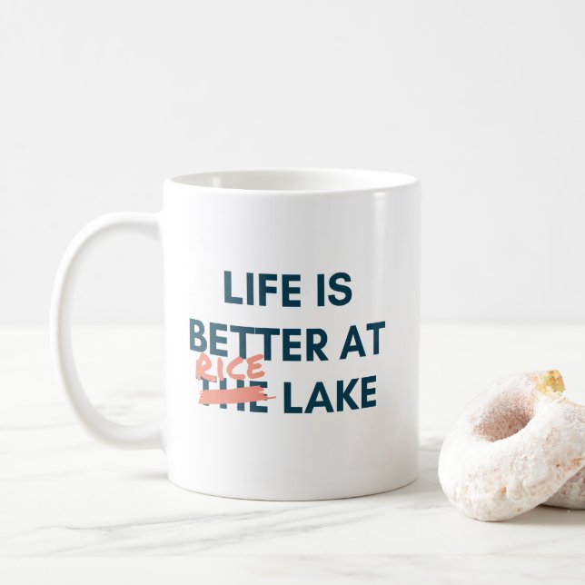 Mug La vie est meilleure au lac Rice (Avec donut)