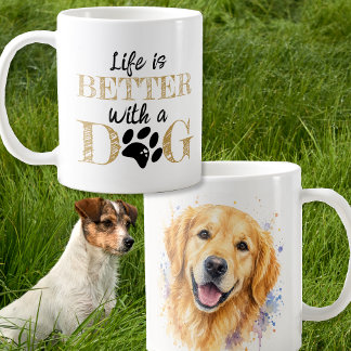 Mug La vie est meilleure avec un cadeau Golden Retriev