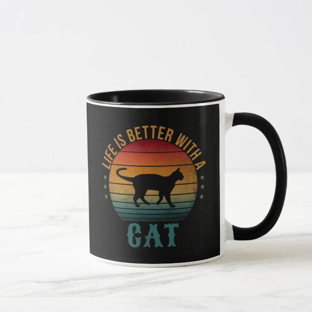 MUG LA VIE EST MEILLEURE AVEC UN CHAT (Droite)