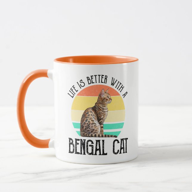 Mug La Vie Est Meilleure Avec Un Chat Du Bengale (Gauche)