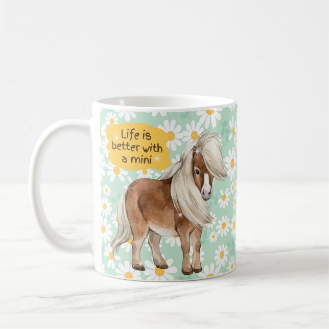 Mug La vie est meilleure avec un cheval miniature Coff (Gauche)