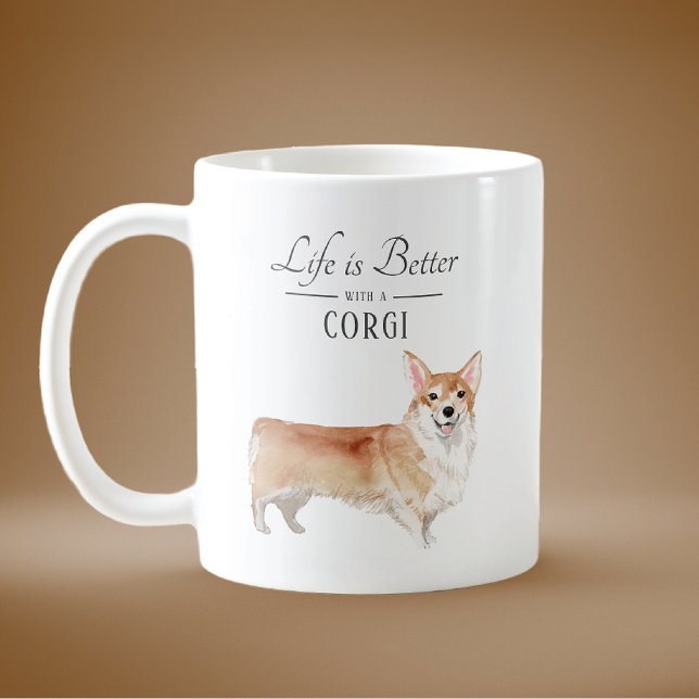 Mug La vie est meilleure avec un Corgi (Créateur téléchargé)