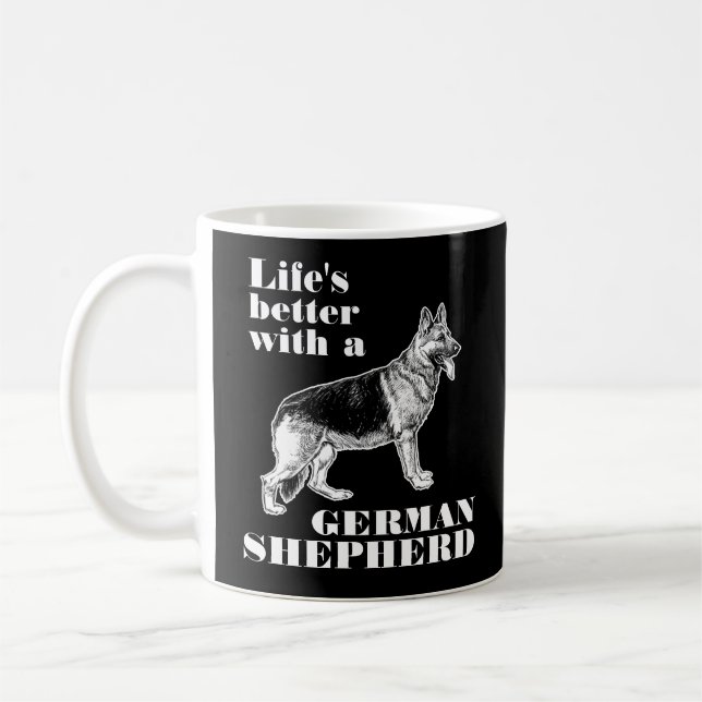 Mug La vie est meilleure avec une citation de chien be (Gauche)