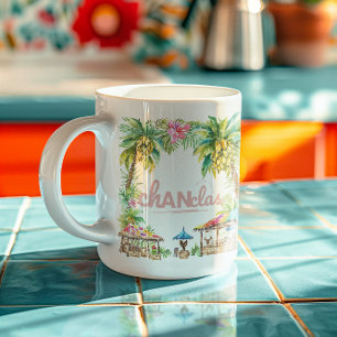 Mug La vie est meilleure en Chanclas Palmier Tropical