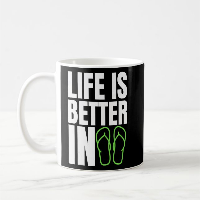 Mug La Vie Est Meilleure En Flip Flops Summer Beach Ga (Gauche)