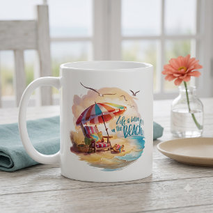 Mug La vie est meilleure sur la plage - Esthétique côt