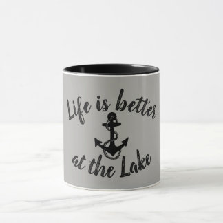 Mug LA VIE nautique EST MEILLEURE AU LAC et à l'ancre