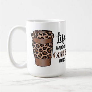 MUG LA VIE SE PASSE LE CAFÉ AIDE LEOPARD MOTIF