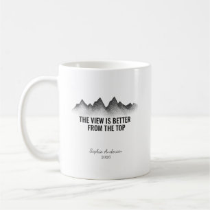 Mug La vue est meilleure du haut personnalisé