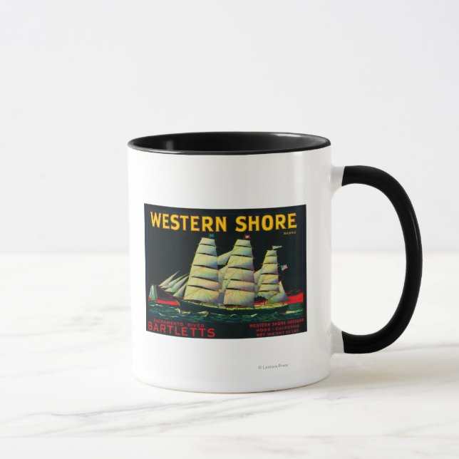 Mug Label Western Shore Pear Crate, CA (Droite)