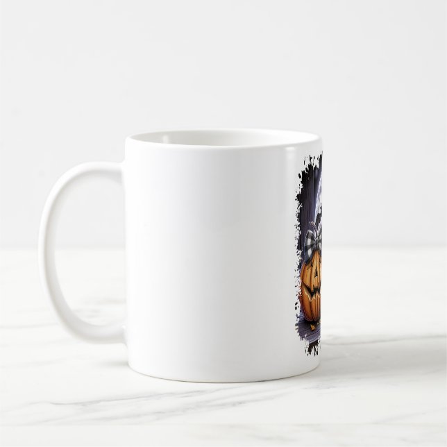 Mug Labradoodle chien Carré d'Halloween (Gauche)