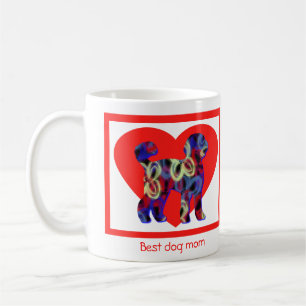 Mug Labradoodle Chien Silhouette Valentines Jour Coeur