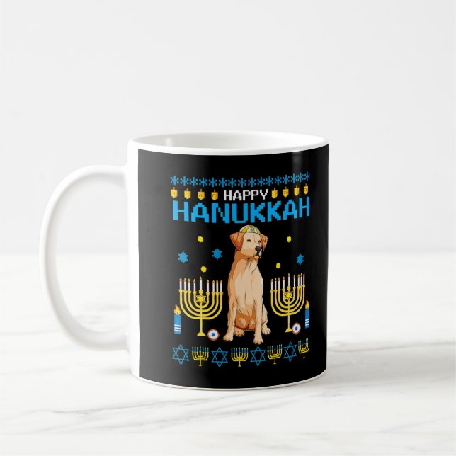 Mug Labrador Chanukah Juif Ugly Hanoukka Sweater Paj (Gauche)